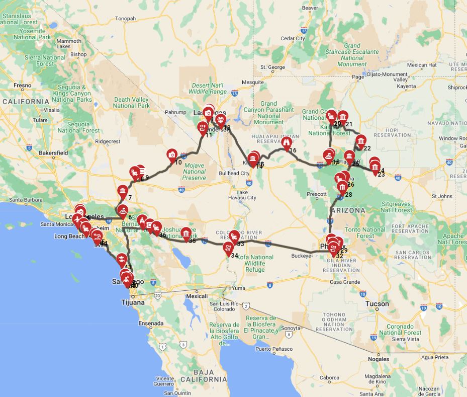 Los Angeles Roundtrip West